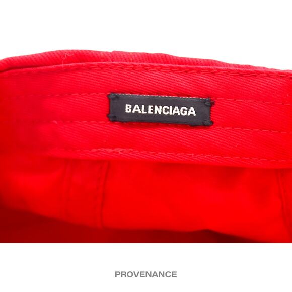 🔴 Balenciaga BB Logo Mode Embroidered Cap Hat - Red - Picture 10 of 11